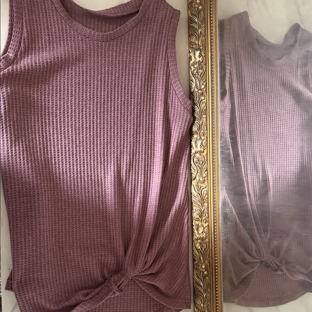 Sleeveless Textured Knit Top - Purple